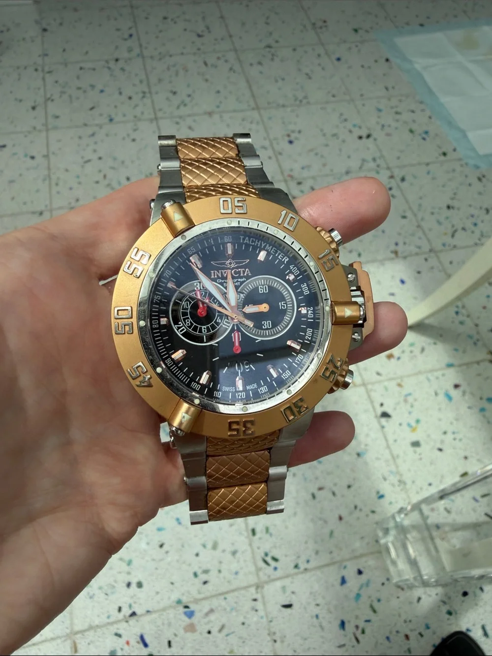 Invicta Two-Tone Gold and Silver Chronograph Men's Watch